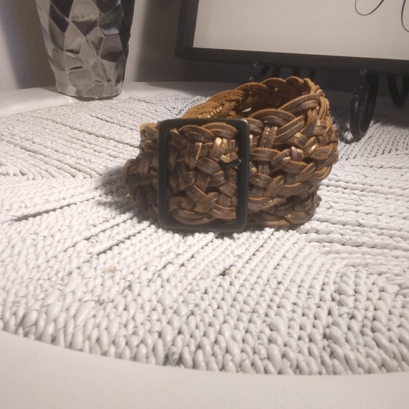 Vintage Style Wide Braided Leather Belt - Picture 3 of 7